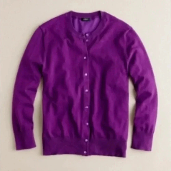 J.CREW | JACKIE CARDIGAN IN FIESTA PURPLE - Picture 2 of 15
